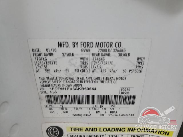 1FTFW1EV3AKB60544 2010 FORD F-150 photo no. 12