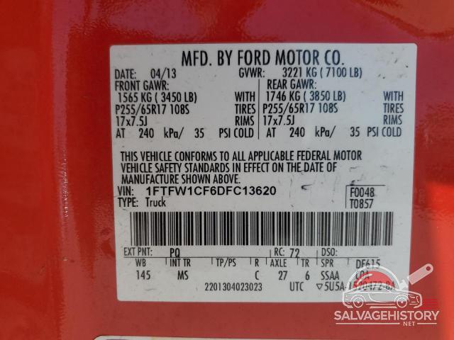 1FTFW1CF6DFC13620 2013 FORD F-150 photo no. 13