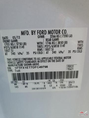 1FTFX1ET7DFC49798 2013 FORD F-150 photo no. 12