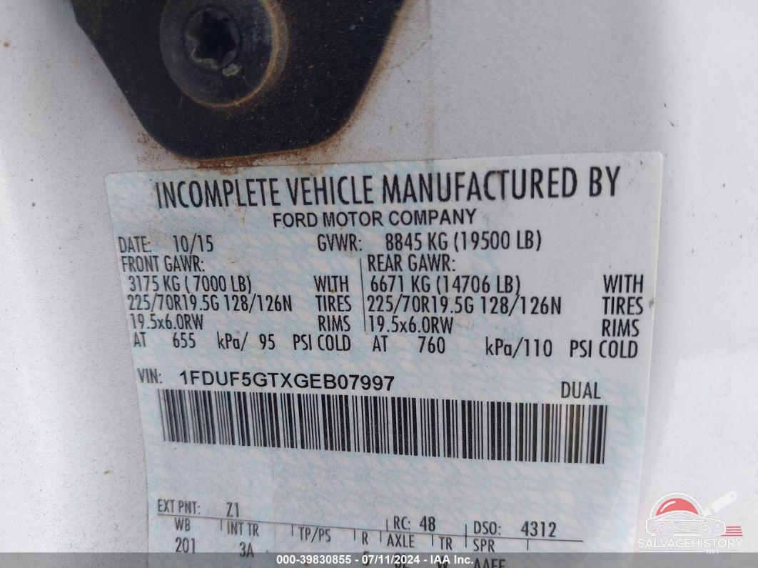 1FDUF5GTXGEB07997 2016 FORD F-550 CHASSIS photo no. 8