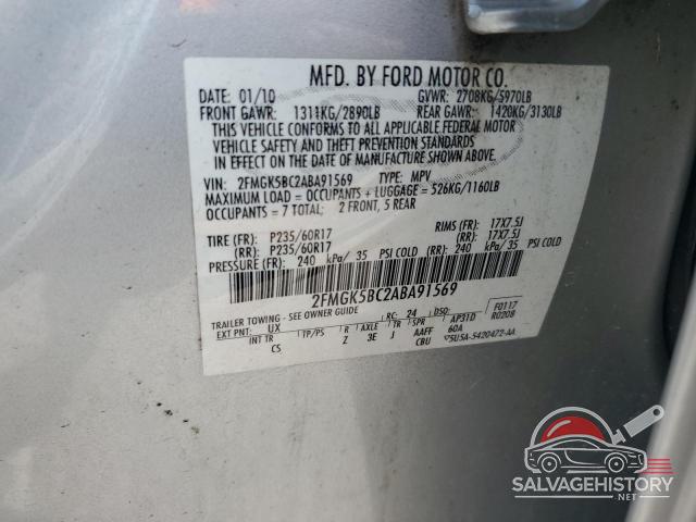 2FMGK5BC2ABA91569 2010 FORD FLEX photo no. 13