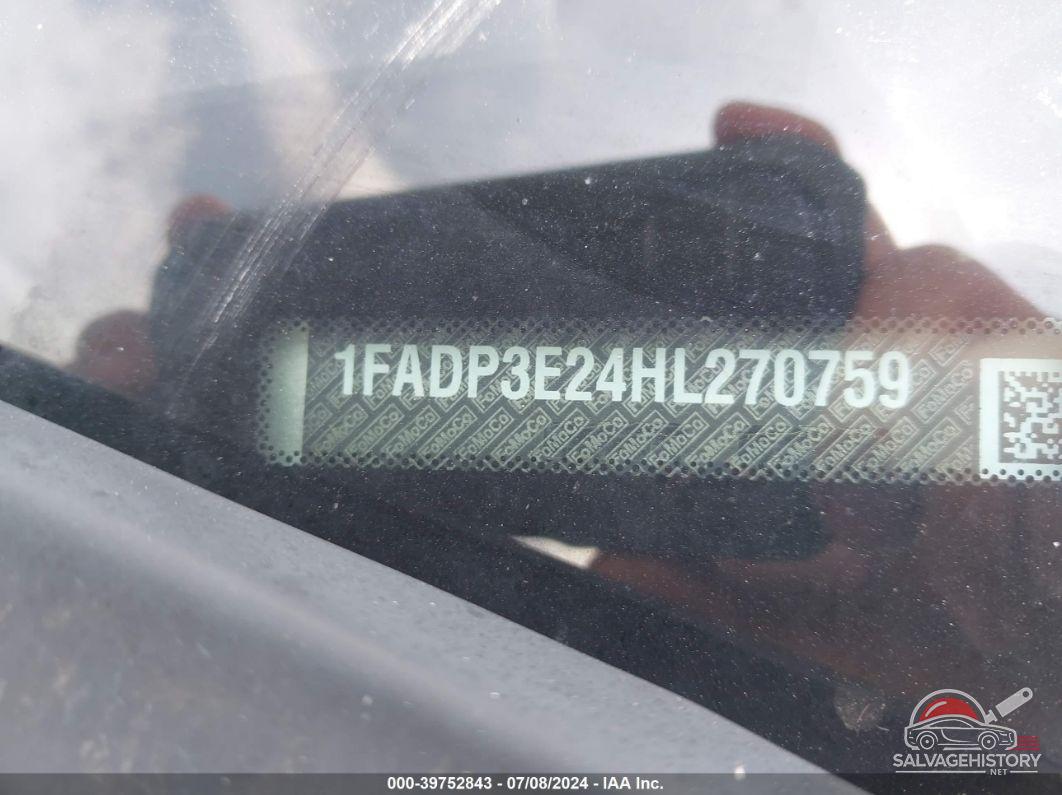 1FADP3E24HL270759 2017 FORD FOCUS photo no. 9