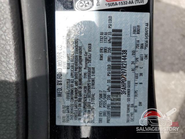 3FAHP07Z97R214438 2007 FORD FUSION photo no. 12