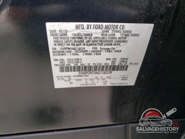 1FAHP2KT4AG158339 2010 FORD TAURUS photo no. 12