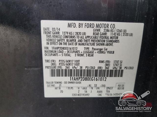1FAHP2D80EG161012 2014 FORD TAURUS photo no. 12