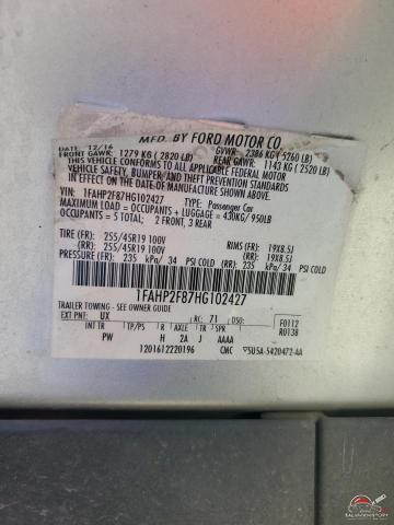 1FAHP2F87HG102427 2017 FORD TAURUS photo no. 12
