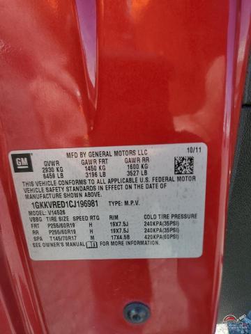 1GKKVRED1CJ196981 2012 GMC ACADIA photo no. 13