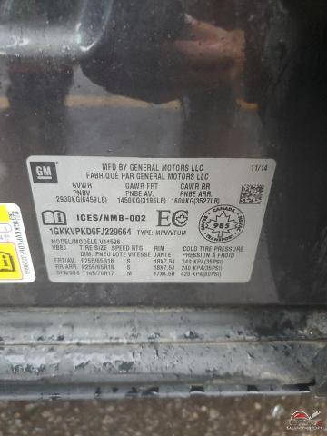 1GKKVPKD6FJ229664 2015 GMC ACADIA photo no. 12