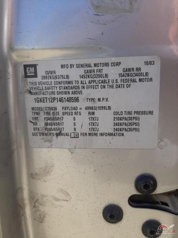 1GKET12P146148596 2004 GMC ENVOY photo no. 14