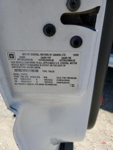 2GTEC19T811185100 2001 GMC SIERRA photo no. 12