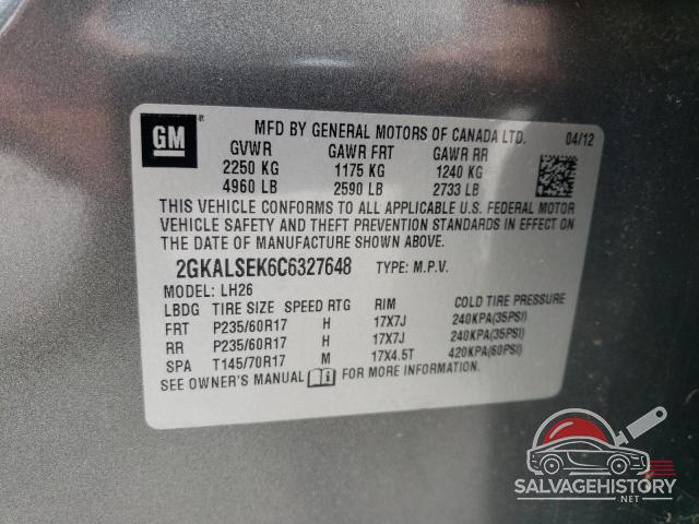 2GKALSEK6C6327648 2012 GMC TERRAIN photo no. 14