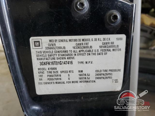 3GKFK16T01G147416 2001 GMC YUKON photo no. 13