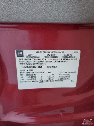 1GKFK13007J146767 2007 GMC YUKON photo no. 13