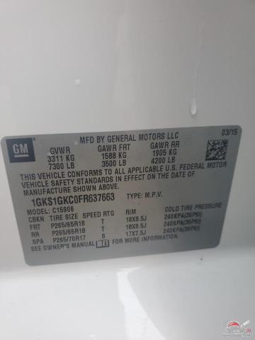 1GKS1GKC0FR637663 2015 GMC YUKON photo no. 13