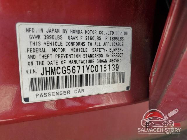 JHMCG5671YC015139 2000 HONDA ACCORD photo no. 12