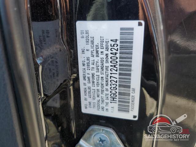 1HGCG32712A004254 2002 HONDA ACCORD photo no. 12