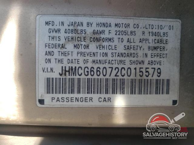 JHMCG66072C015579 2002 HONDA ACCORD photo no. 12