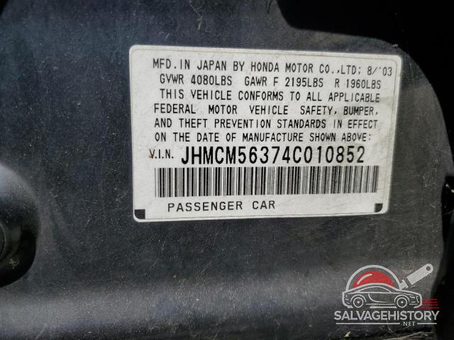 JHMCM56374C010852 2004 HONDA ACCORD photo no. 12