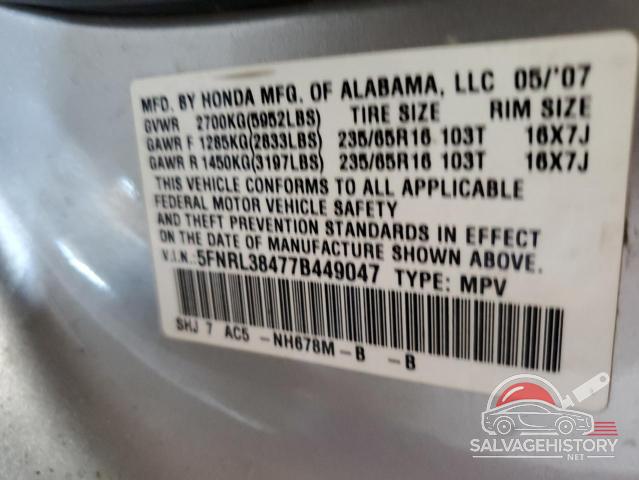 5FNRL38477B449047 2007 HONDA All Models photo no. 13
