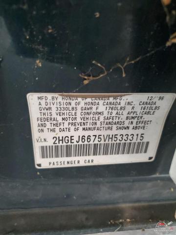 2HGEJ6675VH533315 1997 HONDA CIVIC photo no. 13