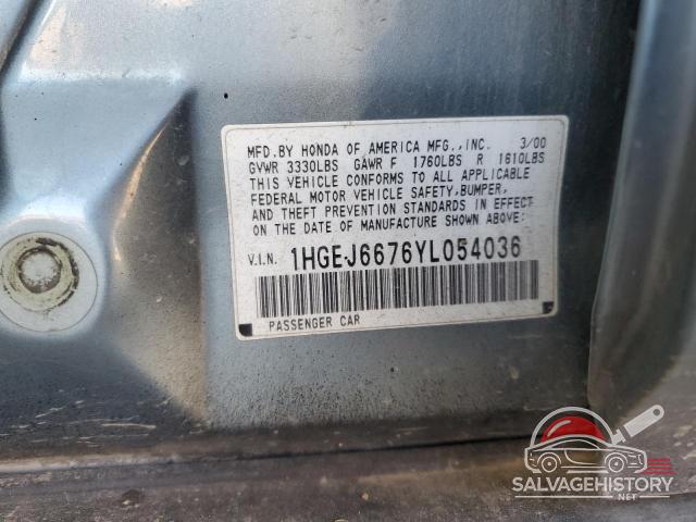 1HGEJ6676YL054036 2000 HONDA CIVIC photo no. 13