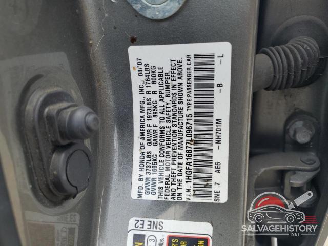 1HGFA16877L096715 2007 HONDA CIVIC photo no. 12
