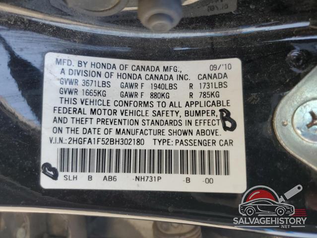 2HGFA1F52BH302180 2011 HONDA CIVIC photo no. 12