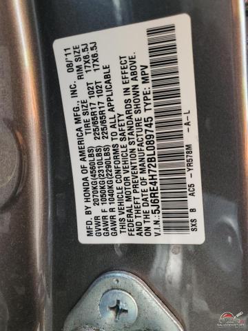 5J6RE4H72BL089745 2011 HONDA CRV photo no. 13
