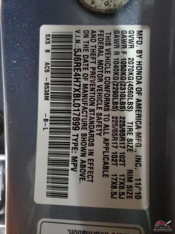 5J6RE4H7XBL017899 2011 HONDA CRV photo no. 13