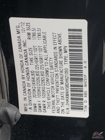 2HKRM4H58DH621093 2013 HONDA CRV photo no. 13