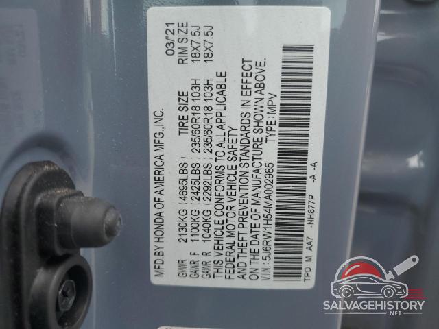 5J6RW1H54MA002985 2021 HONDA CRV photo no. 13