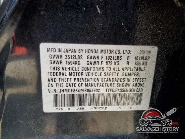 JHMGE88479S068902 2009 HONDA FIT photo no. 12