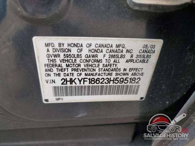 2HKYF18623H595182 2003 HONDA PILOT photo no. 13