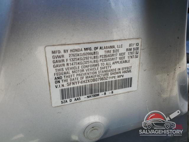 5FNYF4H2XDB079652 2013 HONDA PILOT photo no. 13