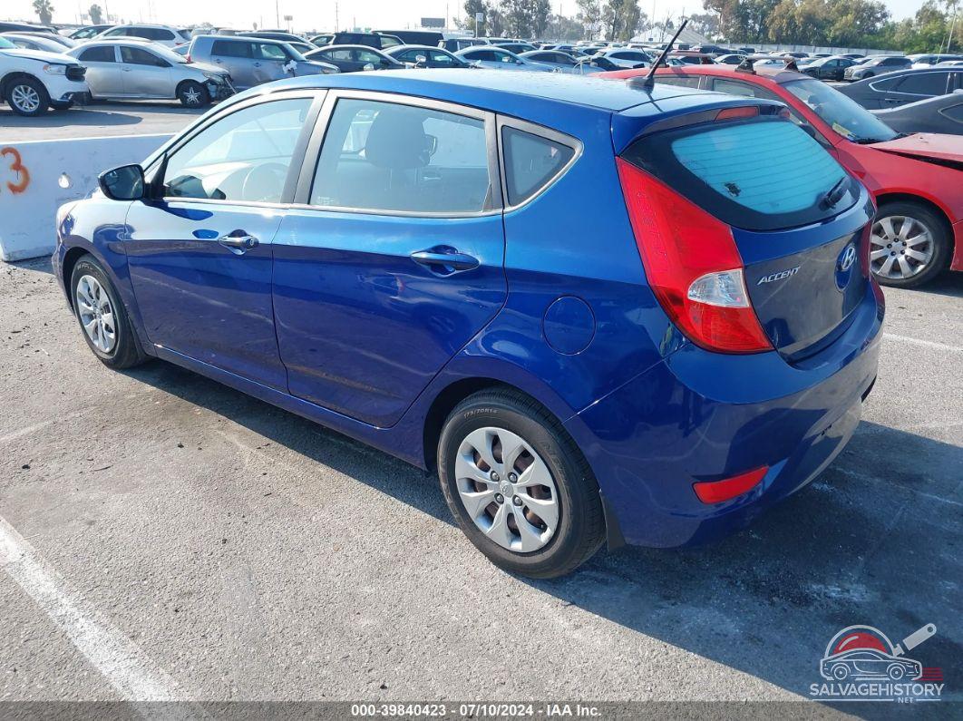 KMHCT5AEDFU200613 2015 HYUNDAI ACCENT photo no. 3
