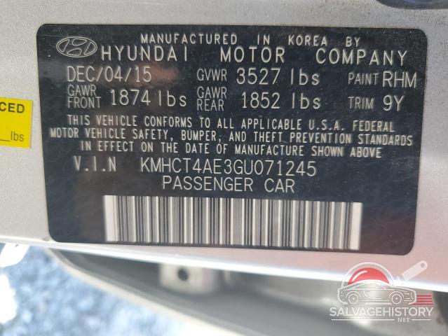 KMHCT4AE3GU071245 2016 HYUNDAI ACCENT photo no. 12