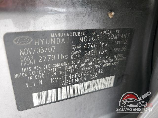 KMHFC46F68A306142 2008 HYUNDAI AZERA photo no. 12