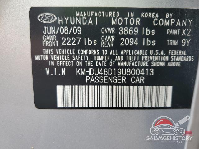 KMHDU46D19U800413 2009 HYUNDAI ELANTRA photo no. 13