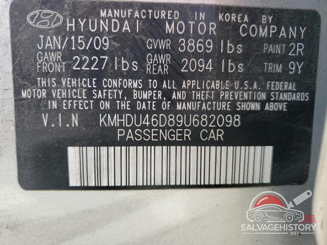 KMHDU46D89U682098 2009 HYUNDAI ELANTRA photo no. 12
