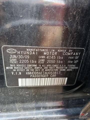 KMHDB8AE1AU053817 2010 HYUNDAI ELANTRA photo no. 12
