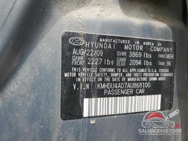 KMHDU4AD7AU868100 2010 HYUNDAI ELANTRA photo no. 13