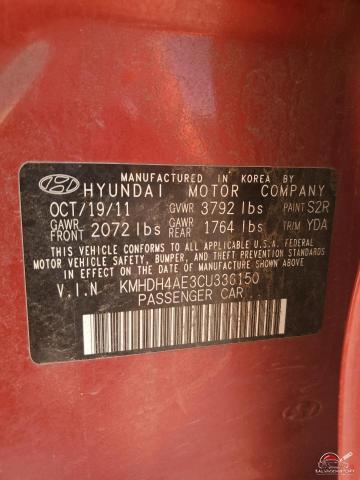 KMHDH4AE3CU336150 2012 HYUNDAI ELANTRA photo no. 12