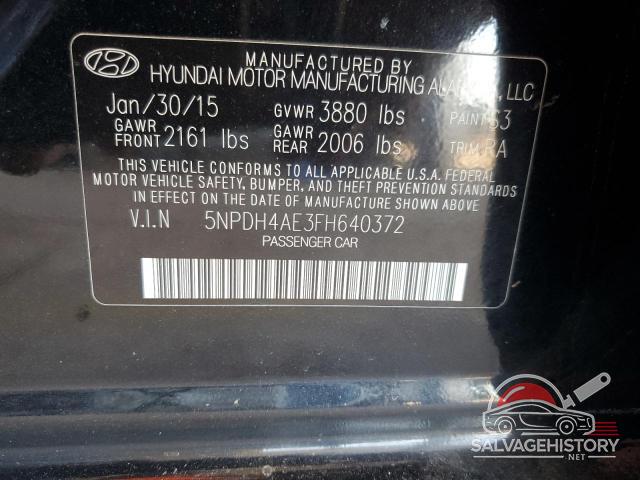 5NPDH4AE3FH640372 2015 HYUNDAI ELANTRA photo no. 12