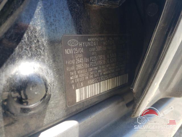 KM8SC13D25U928196 2005 HYUNDAI SANTA FE photo no. 13