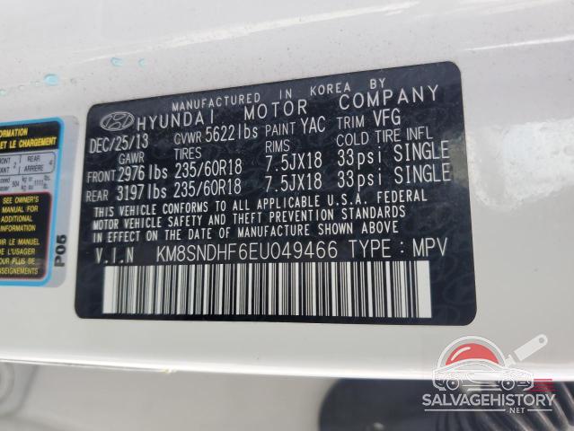 KM8SNDHF6EU049466 2014 HYUNDAI SANTA FE photo no. 13