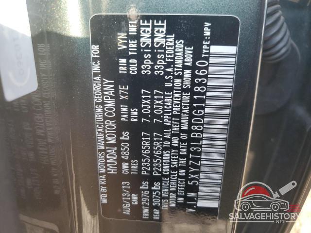 5XYZT3LB8DG118360 2015 HYUNDAI SANTA FE photo no. 13