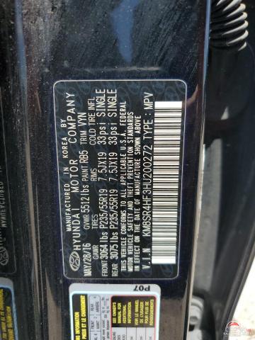 KM8SR4HF3HU200272 2017 HYUNDAI SANTA FE photo no. 14