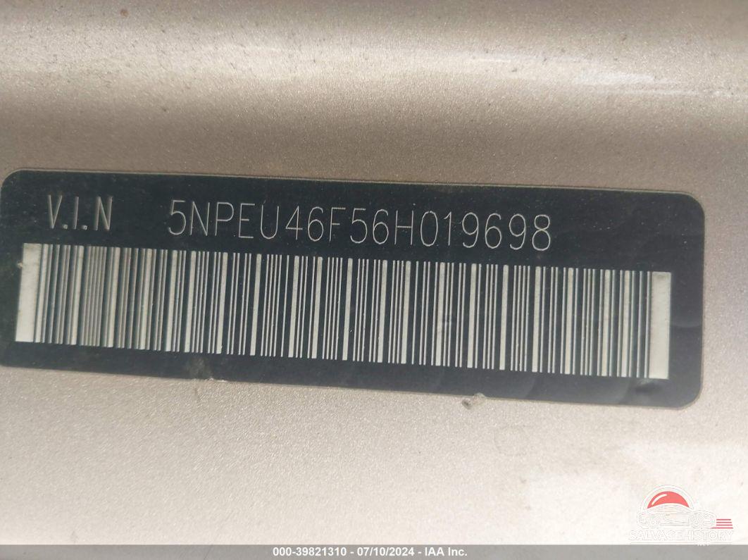 5NPEU46F56H019698 2006 HYUNDAI SONATA photo no. 9
