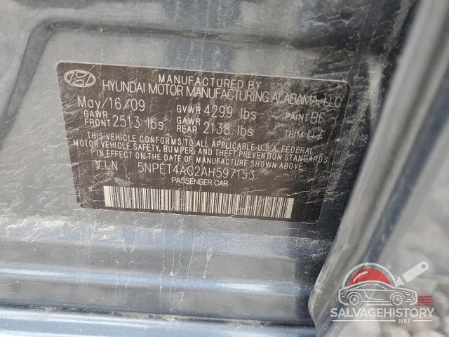 5NPET4AC2AH597153 2010 HYUNDAI SONATA photo no. 12
