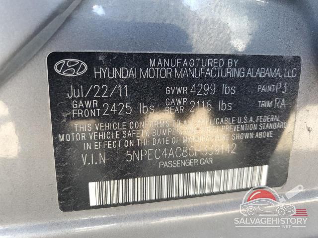 5NPEC4AC8CH339142 2012 HYUNDAI SONATA photo no. 12